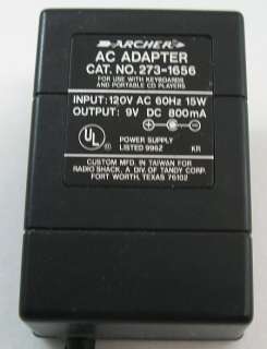 Archer AC Adapter Cat. No. 273 1656 Untested AS IS  