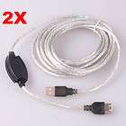 2X 16FT 5M Active USB 2.0 Male to Female Extension / Re