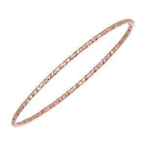  Sterling Silver 1.5mm Pink Plated Texturized Diamond Cut 