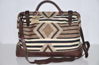 Ralph Lauren RRL INDIAN BLANKET Carryall Bag W/Leather  