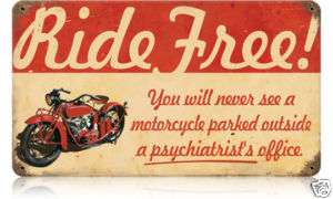 Motorcycle Psychiatrists Office Vintage Tin Sign  