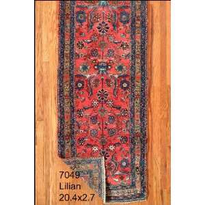    2x20 Hand Knotted Lilian Persian Rug   27x204