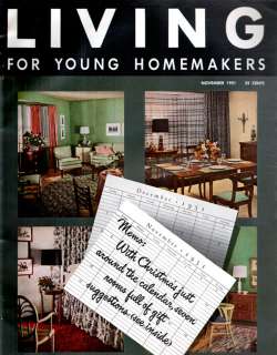 November 1951 Living For Young Homemakers CHRISTMAS GIFTS Pioneering 