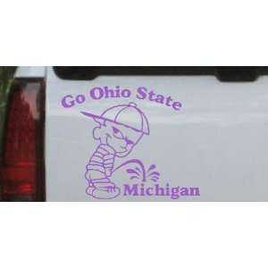 6in X 7.2in Purple    Go Ohio State Pee On Michigan Car Window Wall 