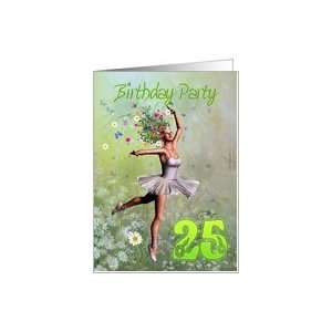  25th Birthday party invitation with a ballerina Card Toys 