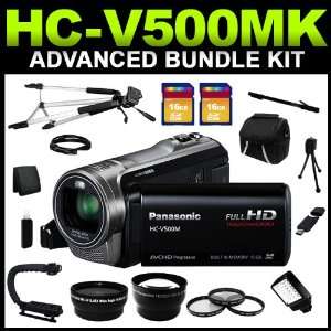 Panasonic HC V500MK Black 1/5.8 MOS 3.0 LCD 38X Optical Zoom Full HD 