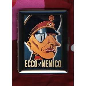 Vintage Italian WWii Propaganda ID CIGARETTE CASE Ecco Il 