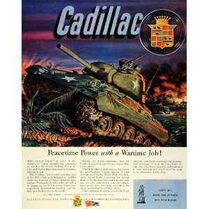  1945 Ad Cadillac WWII War Production Howitzer Armored 