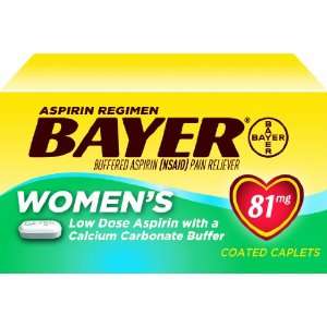com Bayer Buffered Aspirin Pain Reliever, Womens Plus Calcium, 81 mg 