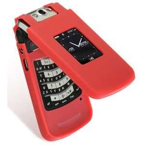   Rubber Gel Skin Case Red For Blackberry Pearl 8230 