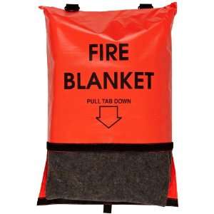 Think Safe 911 83700 Bright Orange Fire Blanket and Bag with Velcro 