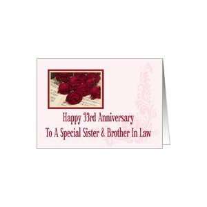  Sister and Brother In Law 33rd Anniversary Card Card 