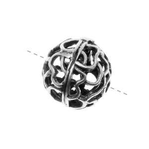  Antiqued Silver Plated Openwork Round Focal Bead 11mm (1 