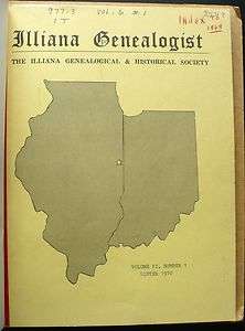 Issues 1970 Illiana Genealogist, Illinois Genealogy, History  