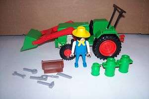 1987 PLAYMOBIL #3500 Green Farm Tractor SET KLICKY  
