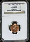 1950 S LINCOLN WHEAT PENNY COIN / NGC GRADED $0.01 CENT MINT STATE 65 