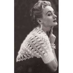 Vintage Crochet Hairpin PATTERN to make   SHRUG Wrap Sweater Bolero 