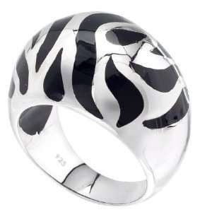  Black Enamel Sterling Silver Ring Sizes 5 9 Jewelry