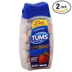 Tums Antacid/Calcium Supplement, Ultra Strength 1000, Assorted Berries 