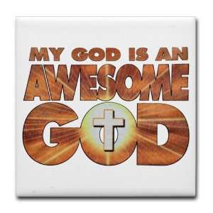    Tile Coaster (Set 4) My God Is An Awesome God 