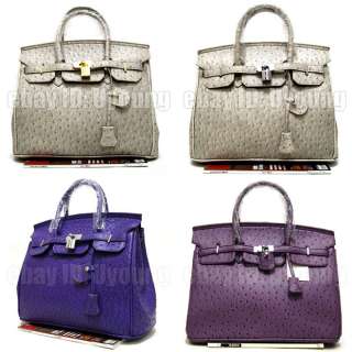 Elegant series Ostrich embossed Classic lock bag woman handbag w52 