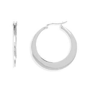  Roundelle Flat Hoop Sterling Silver Earrings Jewelry