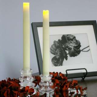 of 2 Pacific Accents Real Wax LED Flameless Taper Candles with 6 Hour 