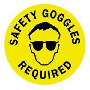 BRADY 92408 Sign,Floor,17,Safety Goggles(W/ Picto)  
