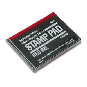  Foam Stamp Pad, Size 1, 2 3/4x4 1/4, Red Ink (SAN95102 