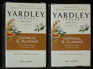 Yardley of London Oatmeal & Almond soap bars, FULL SIZE, NIP NEW 