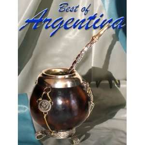 ARGENTINA MATE Gourd with Silver 800 details + Bronze and Nickel 