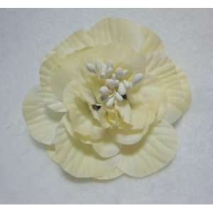  NEW Ivory Camellia Flower Hair Clip and Pin Back Brooch 