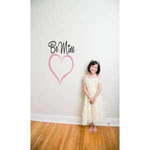 Vinyl Wall Decal   Be Mine plus a Heart   selected color Gold   Want 