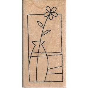  Vase Window Wood Mounted Rubber Stamp (L134)