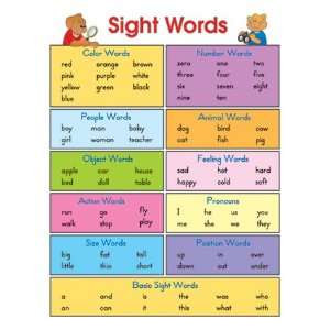   17 Pack CARSON DELLOSA CHARTLET SIGHT WORDS 17 X 22 