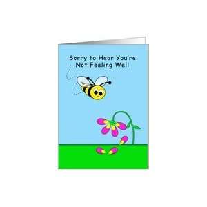  Business Get Well   Bumble Bee and Flowers Card Health 