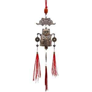  Chinese Lucky Cat Bell and Coins Hanging Ornament