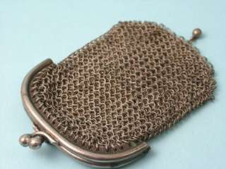 Miniature silver plated chatelaine, chain mail purse, dating from the 