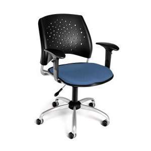   Cornflower Blue Modern Stars Swivel Chair 326 AA3 2206