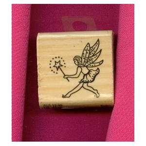    Fairy Rubber Stamp on 1 ½ X 1 ½ Wood Block Arts, Crafts & Sewing