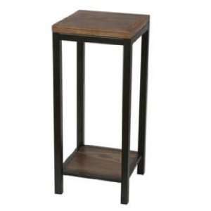  Contempo Wood and Iron Phone Stand (Black and Brown) (31.5 