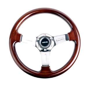 NRG Steering Wheel Classic Wood Grain with Chrome Spokes 330mm   Part 
