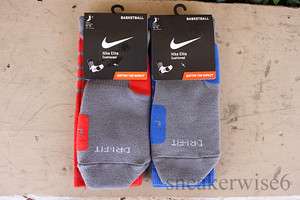 Nike Elite Dri Fit Basketball Socks 2012 Grey with Red or Grey with 