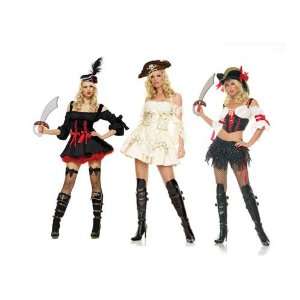  Skque WOMEN COSTUME   3 ASSORTED PIRATE COSTUME with hat 
