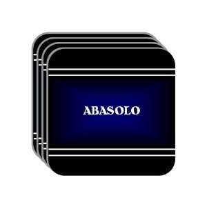 Personal Name Gift   ABASOLO Set of 4 Mini Mousepad Coasters (black 