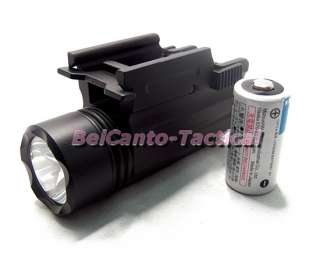 Tactical 210 Lumen LED Flashlight w/ Weaver Mount for Compact 