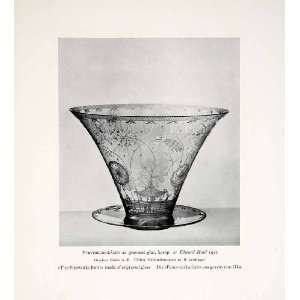  1931 Print Swedish Fireworks Bowl Engraved Glass Arts Crafts 