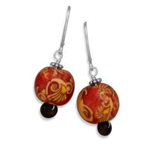  CleverSilvers Painted Bamboo Bead Earrings With Lever 