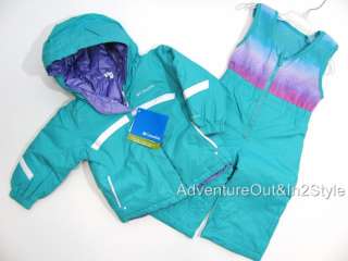 NEW COLUMBIA Snowsuit Girls Jacket Bibs BABY 24 MONTHS Retails $125 
