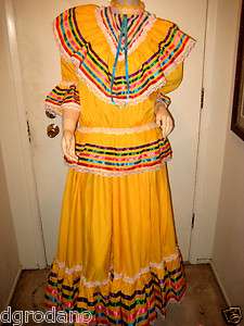 Ballet Folklorico de Mexico Dress Fulda Jalisco Yellow New Amalia 